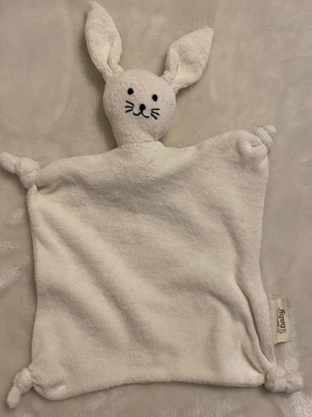 Nature Baby Casey Cuddle Bunny Rabbit Baby Plush Security Blanket Lovey